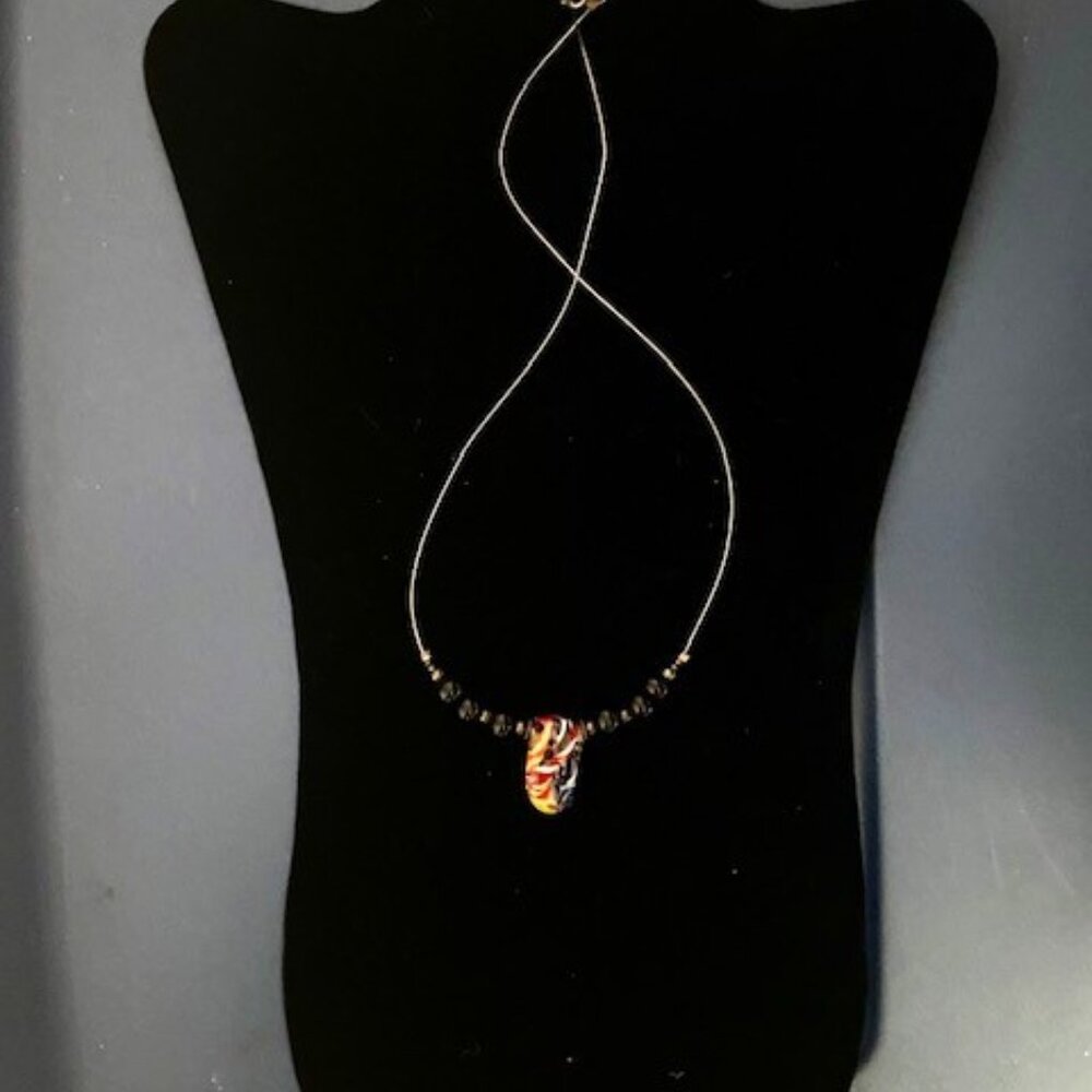 Handmade glass bead necklace